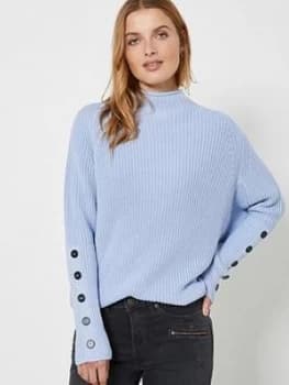 Mint Velvet Funnel Neck Jumper - Blue