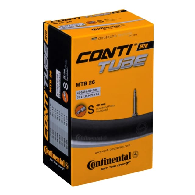 Continental MTB Presta Valve Inner Tube 42mm - Black, 26 x 1.75 - 2.5-Inch