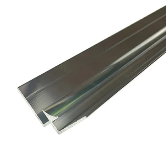 Splashwall Panel Internal Corner Joint (L)2440mm (W)31mm (T)4mm - Gloss Silver Effect