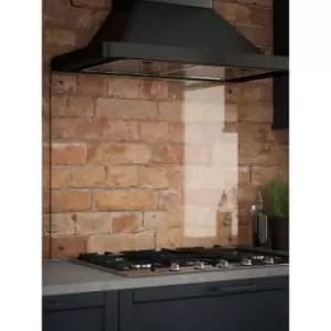 Clear Glass Kitchen Splashback Gunmetal Caps) 900mm x 750mm - Clear