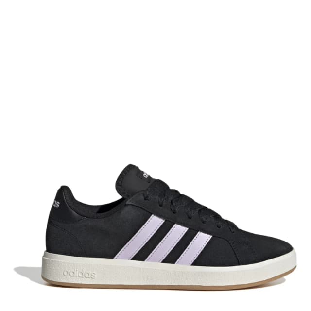 adidas Grand Court Base 00s Womens Trainers Black/Lvndr/Wht female 4 (36.7)