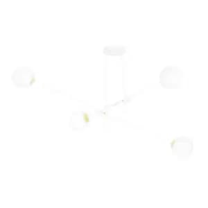 Diarf White/Gold Globe Ceiling Light with White Glass Shades, 4x E14