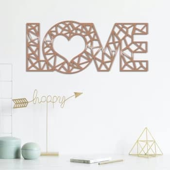 Love - Copper Copper Decorative Metal Wall Accessory