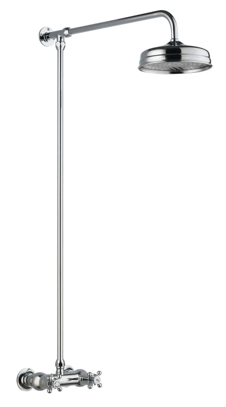 Balterley Thermostatic Exposed Shower Valve Rigid Riser Kit Chrome in Silver Silver Unisex