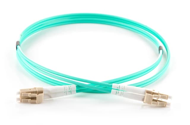 GROUPGEAR connektgear 2M Aqua LC to LC 50/125 Micron OM4 Duplex Fibre Optic Patch Cable MultiMode LSZH 5-7 working days non cancellable non returnable