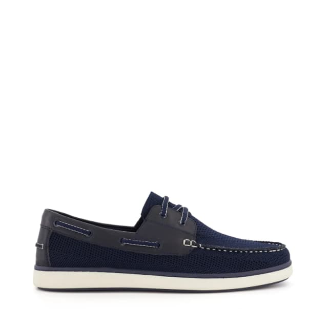 Dune London Mens Blaim Canvas Boat Shoes Navy male 7 (41)