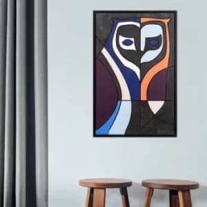 By Baykus Multicolor Decorative Wooden Wall Accessory