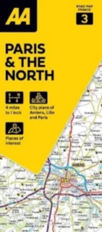 AA Road Map Paris & The North Sheet map, folded