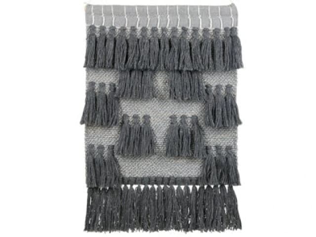 Beliani Fabric Wall Hanging Jiwa Cotton 106cm Grey