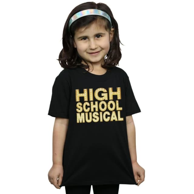 Disney High School Musical The Musical Lights Logo Cotton T-Shirt Black female