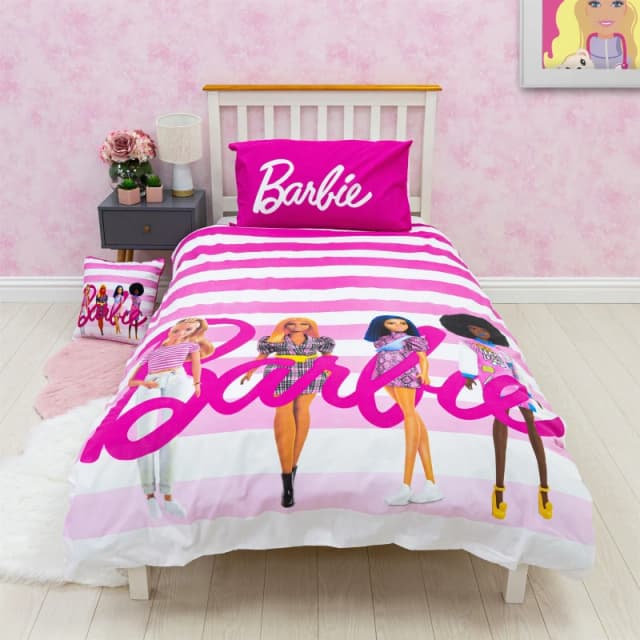 Barbie Sweet Single Panel Duvet Cover Set - Pink Pink V3MNK Unisex