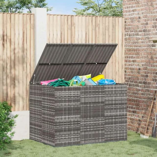 VIDAXL Garden Cushion Box pe Rattan 145x100x103cm Grey Vidaxl 8720286669389