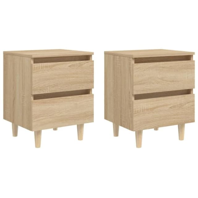 VIDAXL Bed Cabinets & Solid Pinewood Legs 2 pcs Sonoma Oak 40x35x50cm Vidaxl 8720286356678