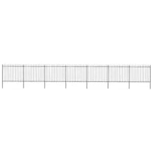Vidaxl Garden Fence With Spear Top Steel 11.9X1.5 M Black