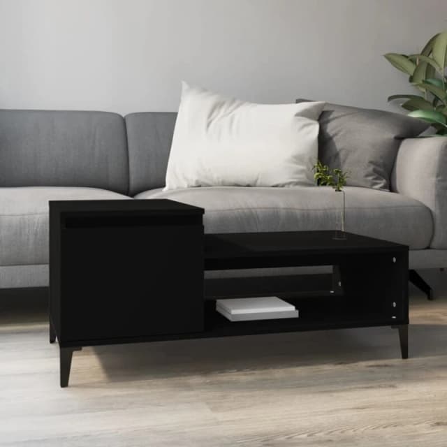 Vidaxl Coffee Table Black 100X50X45cm Engineered Wood, Black 821133