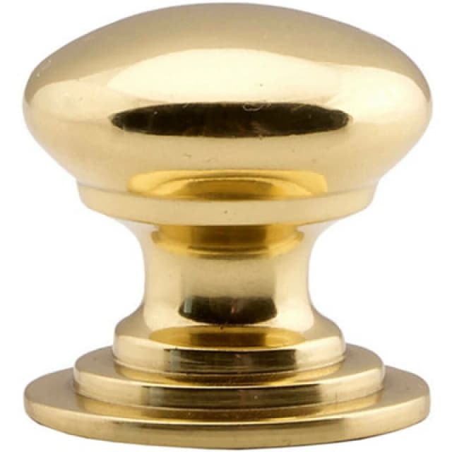 Loops Victorian Round Cupboard Door Knob 38mm Dia Polished Brass Cabinet Handle Metallics unisex