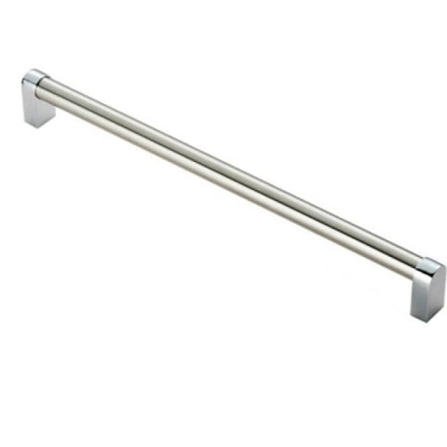 Loops Round Tube Pull Handle 336 x 16mm 320mm Fixing Centres Satin Nickel & Chrome Metallics unisex