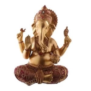 Red and Gold Ganesh Figurine