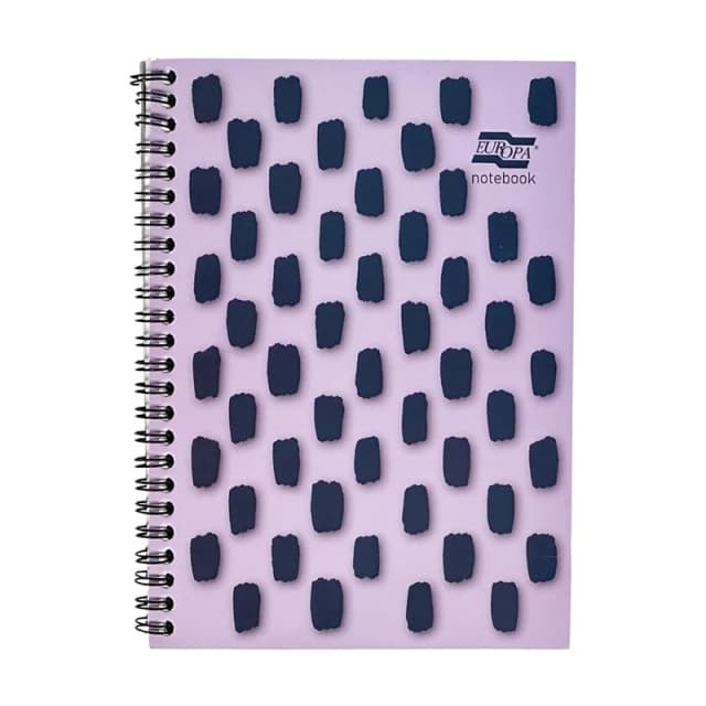 Europa Splash A4+ Notepad Wirebound 160 Pages 80gsm FSC Paper Ruled With Margin Punched 4 Holes Purple (Pack 3) - EU1502Z