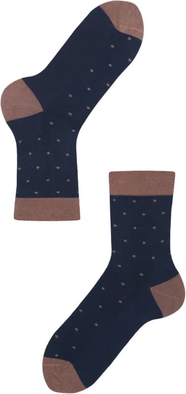Lenz Think About Dots Ladies Socks - Pack of 2, blue-brown, Size 35 - 38 for Women