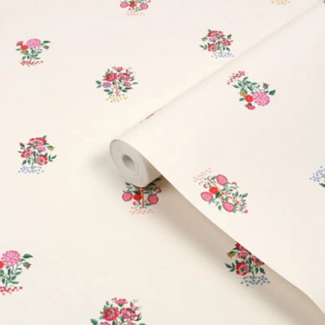 Cath Kidston Kingdom Posey Rose Floral Wallpaper Wallpaper One Size Pink 71751806000