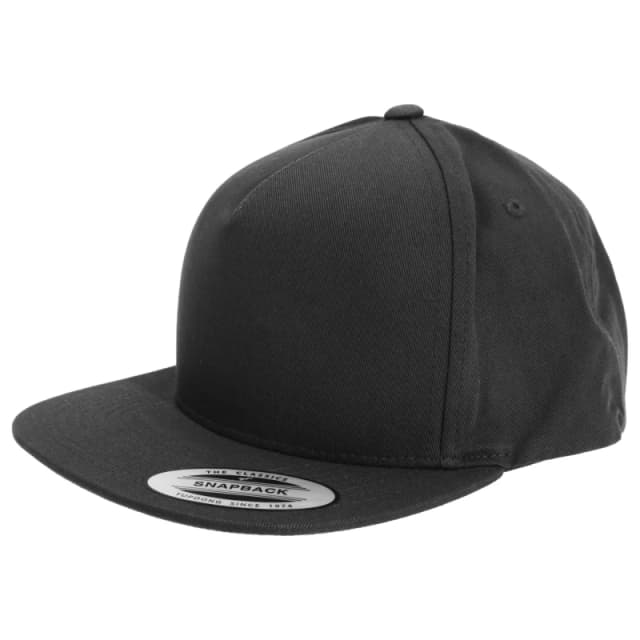Yupoong Mens Flexfit Plain Classic 5 Panel Snapback Cap in Black Male One Size