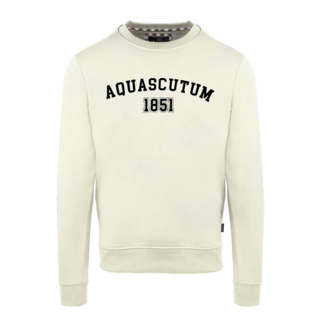 Aquascutum Mens Round Neck Crew Sweatshirt Crew Sweaters Small Yellow 52344813350