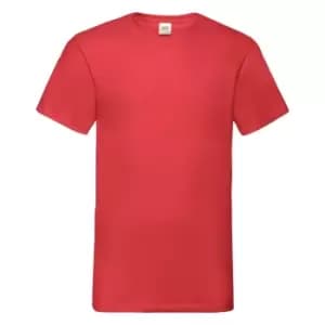 Fruit Of The Loom Mens Valueweight V-Neck, Short Sleeve T-Shirt (S) (Red)