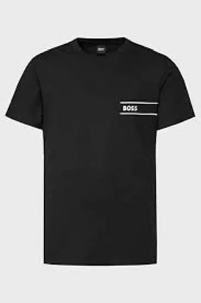 BOSS Bodywear RN Organic Cotton-Jersey T-Shirt - M Black Tops male 50514914-001 M