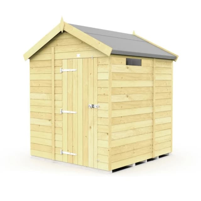 Buttercup Farm 6 x 5 Feet Apex Security Shed - Single Door - L158 x W175 x H217cm in Brown Brown Unisex