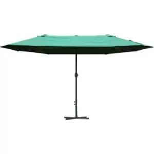 Sun Umbrella Canopy Double-side Crank Sun Shade Shelter 4.6M Dark Green - Outsunny