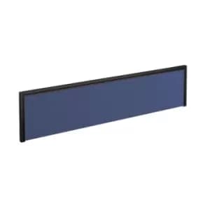 Straight fabric desktop screen 1600mm x 380mm - blue fabric with Black aluminium frame