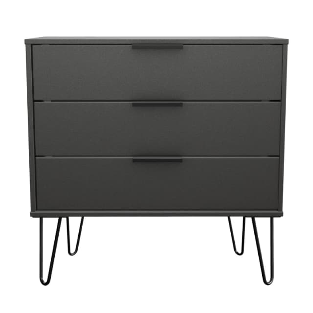 Osaka 3 Drawer Chest Of Drawers In Graphite (Ready Assembled)