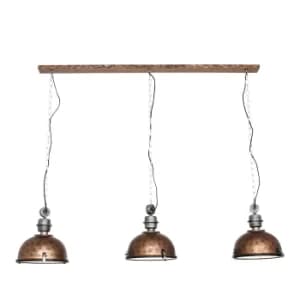 Tough Guy Straight Bar Pendant Ceiling Light Brown Spotted, Glass Matt, Metal