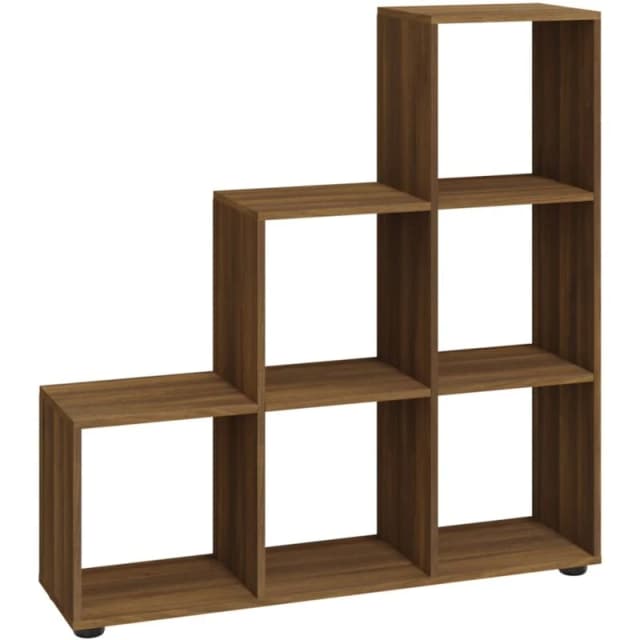 vidaXL Staircase Bookcase Brown Oak 107cm Engineered Wood, Brown 342608