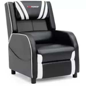 GTFORCE RANGER S FAUX LEATHER GAMING RECLINER ARMCHAIR SOFA RECLINING CINEMA CHAIR White - White
