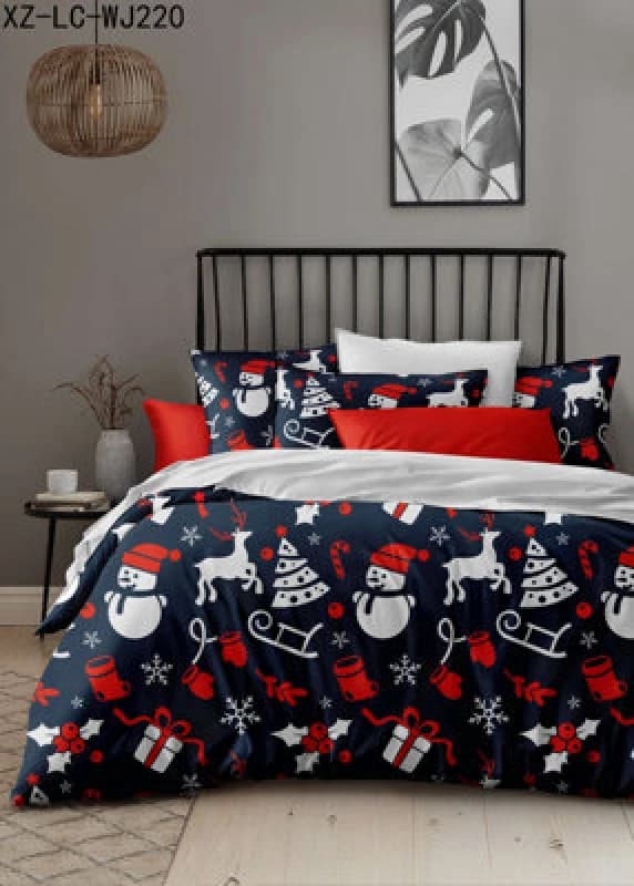 Ezysleep Ezysleep Christmas Print Printed Duvet Set Size: Double Multi Double Unisex 0721545589620