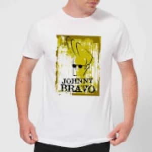 Johnny Bravo Distressed Mens T-Shirt - White - 3XL