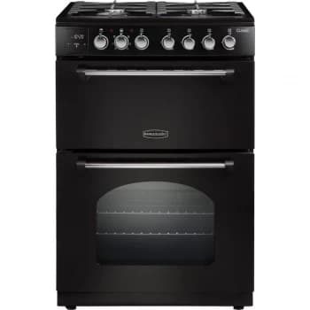 Rangemaster Classic 60 CLA60DFFBL/C Dual Fuel Cooker - Black / Chrome - A/A Rated