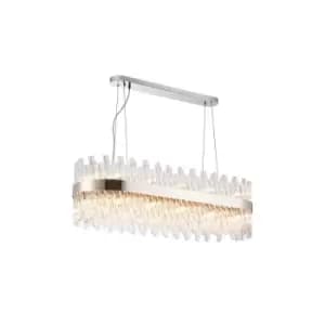 Lysander 24 Light G9, Ceiling Pendant Oblong, Polished Nickel, Clear Item Weight: 22.65kg