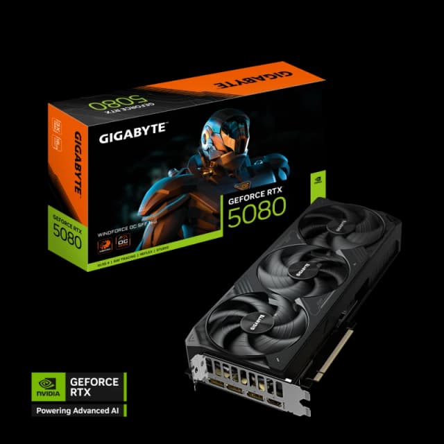 Gigabyte GeForce RTX 5080 Windforce OC SFF 16GB GDDR7 PCI-Express Graphics Card