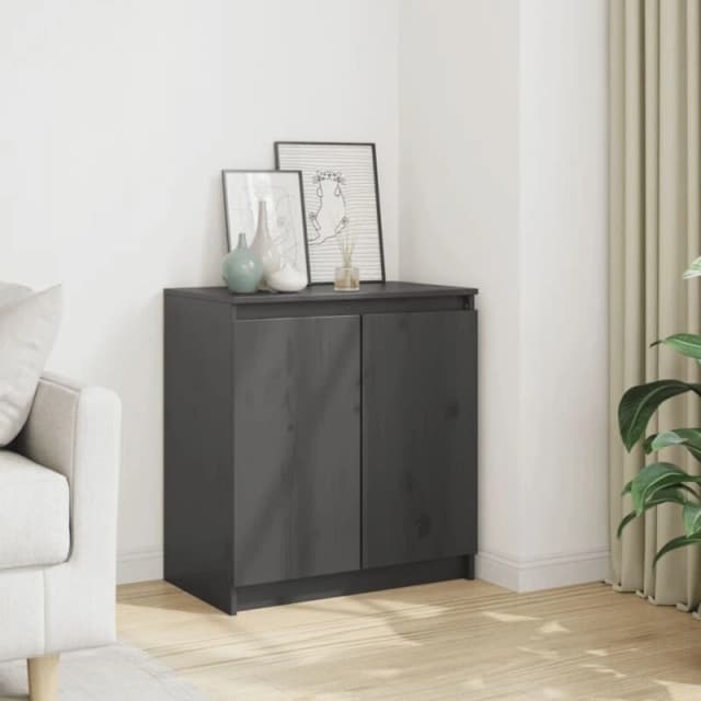 VIDAXL Side Cabinet Grey 60x36x65cm Solid Pinewood Vidaxl 8720286608005