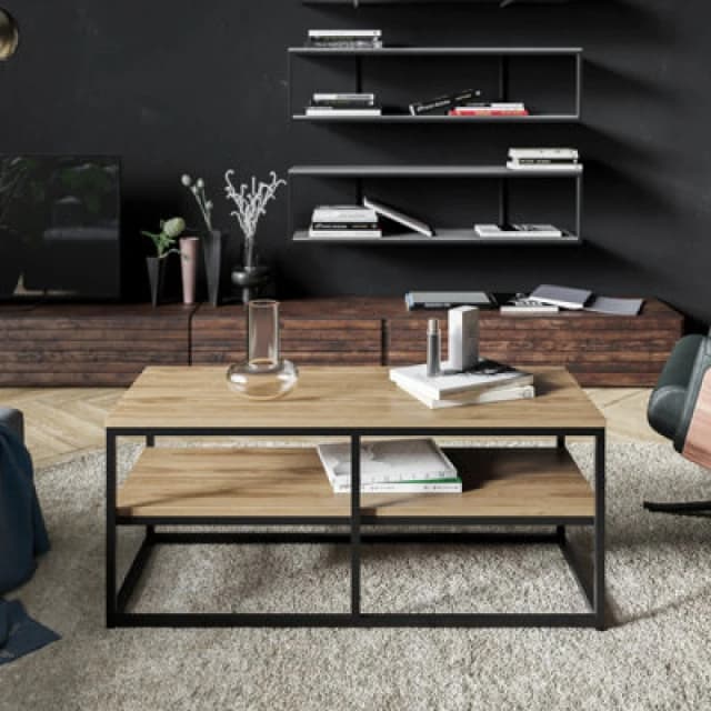 Decorotika Modern Forteus Coffee Table Oud Oak&black