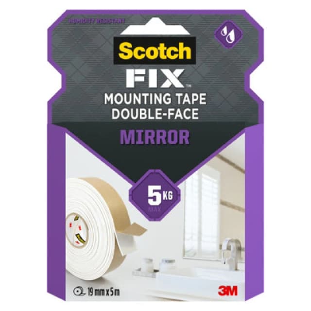 3M Scotch-Fix Mirror Beige Mounting Tape (L)5M (W)19mm