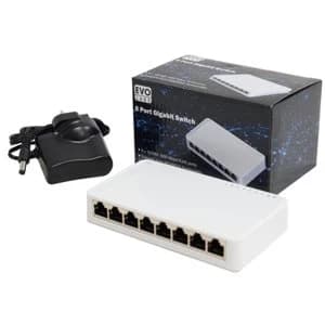 Evo Labs 8 Port 10/100/1000 Gigabit Switch UK Plug