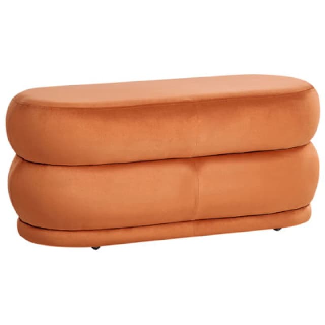 Beliani Bench Ellendale Velvet Orange