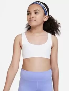 Nike Older Girls Dri-fit Alate All U Sports Bra - White/Black, Size Xs=7-8 Years, Women