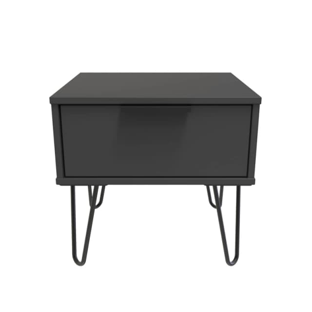 Osaka 1 Drawer Bedside Cabinet In Graphite (Ready Assembled)
