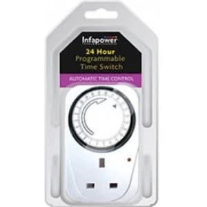 Infapower X011 Programmable 24 Hour Time Switch White UK Plug