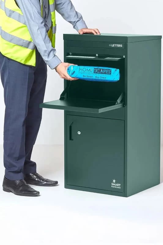 Homescapes Smart Parcel Box Extra Large Front & Rear Access Green